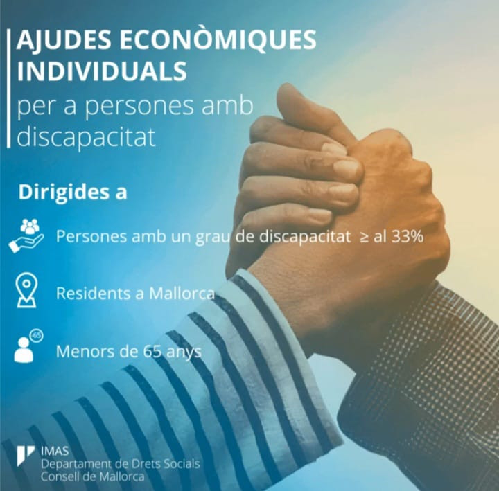 Ajudes econòmiques individuals a persones amb discapacitat de l'institut mallorquí d'afers socials per a l'any 2022