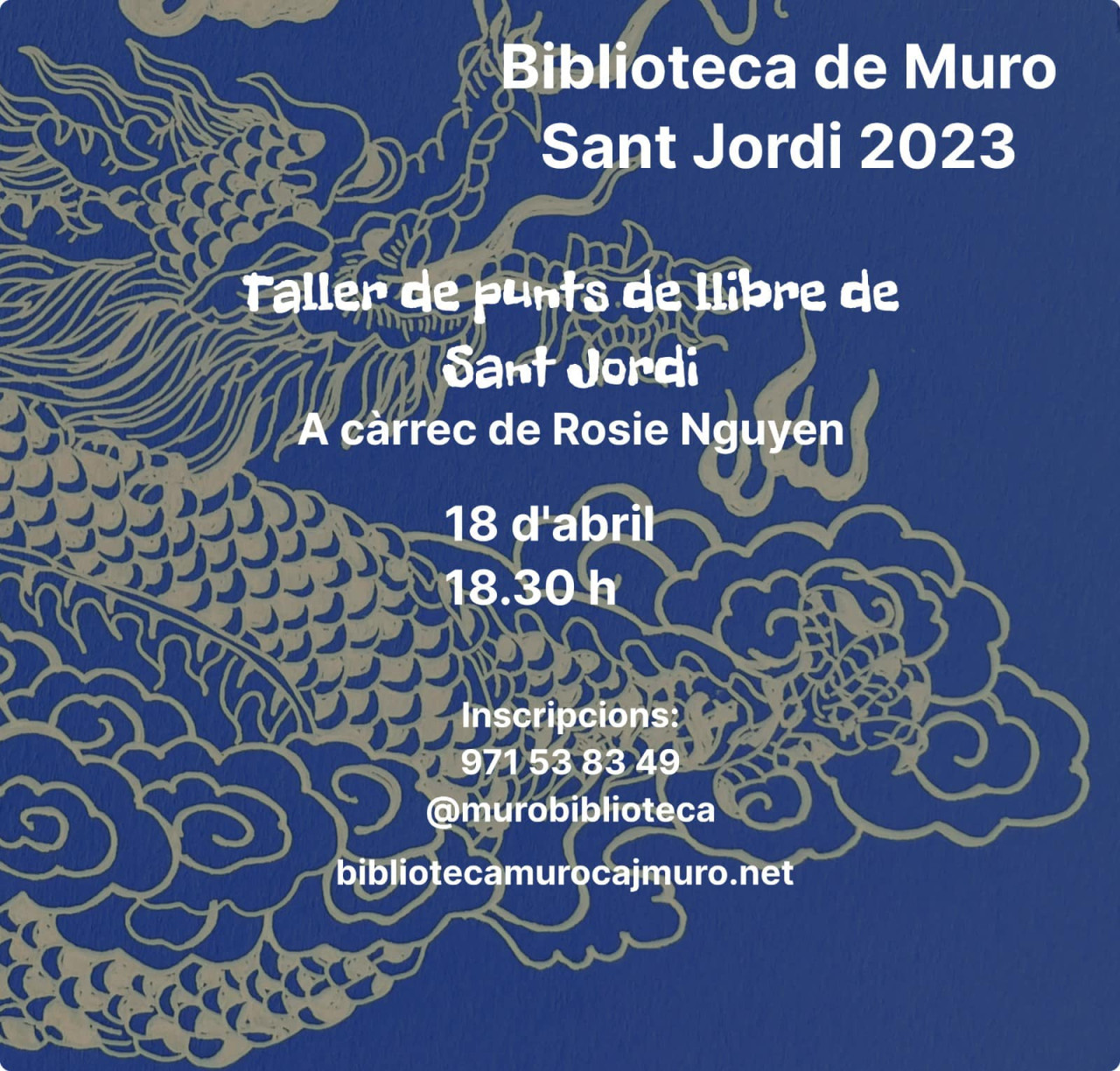 Exposició i taller de punts de llibre per Sant Jordi amb motius vietnamites a la Biblioteca de Muro