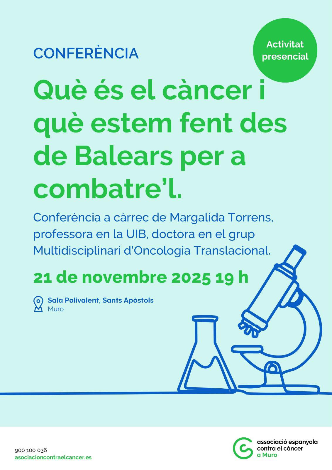 Conferència "Què és realment el càncer i què s’està fent des de les Illes Balears per combatre’l?"