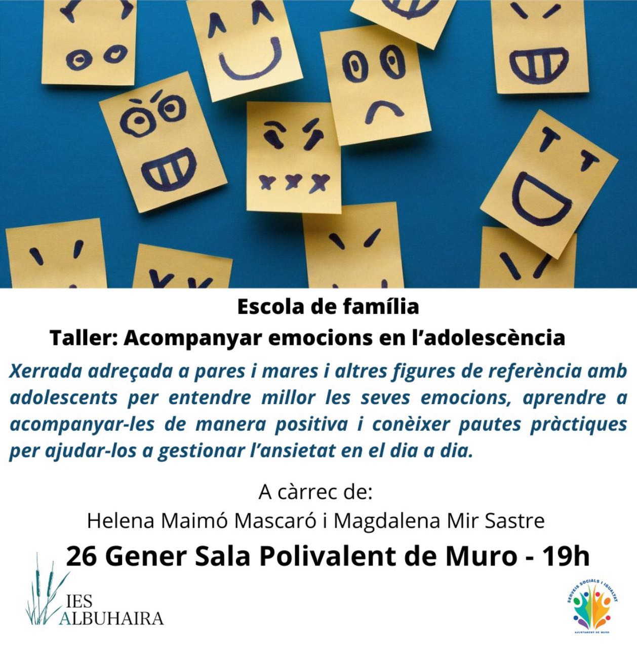 Taller "Acompanyar emocions en l'adolescència"