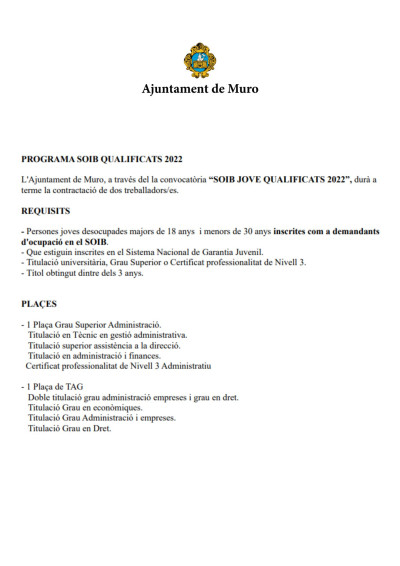 PROGRAMA SOIB QUALIFICATS 2022 