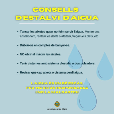 CONSELLS D'ESTALVI D'AIGUA